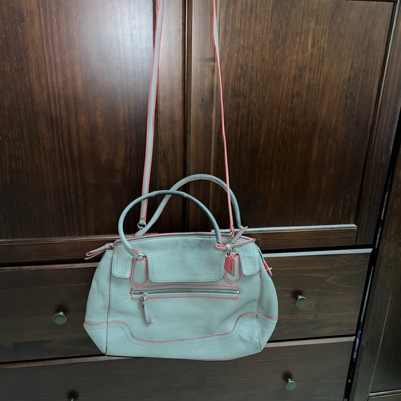 Coach Poppy Edgestain Large Flap Satchel Handbag TLC - Picture 2 of 12